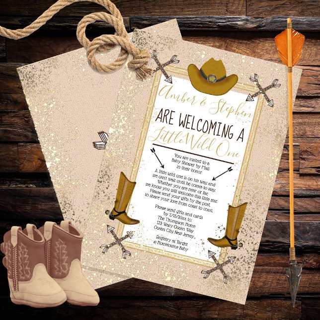 Invitation Little Wild One Rustic Western Baby shower par cou (Créateur téléchargé)