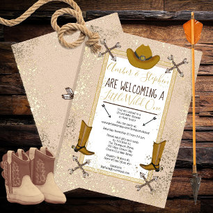 Invitation Little Wild One Rustic Western Baby shower virtuel