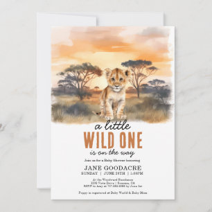 Invitation Little Wild One Safari Animal Cheetah Baby shower