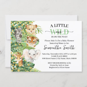 Invitation Little Wild One sur le chemin Animal Safari douche
