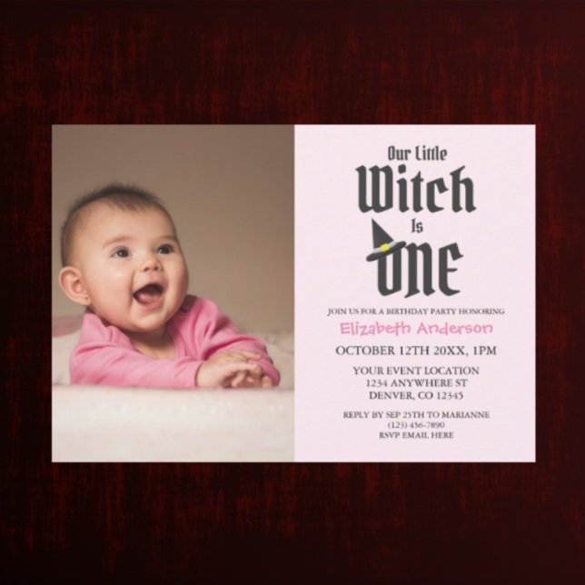 Invitation Little Witch 1er Anniversaire (Créateur téléchargé)