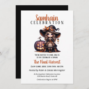 Invitation Little Witch Samhain Harvest Halloween Party