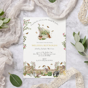 Invitation Little Wonders   Baby shower Spring Garden