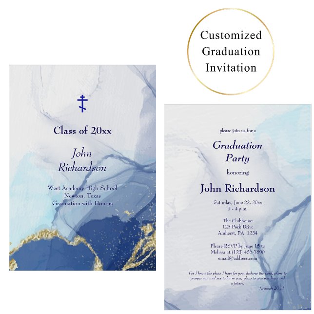 Invitation Living Waters 2025 Graduation Party Orthodoxe (Créateur téléchargé)