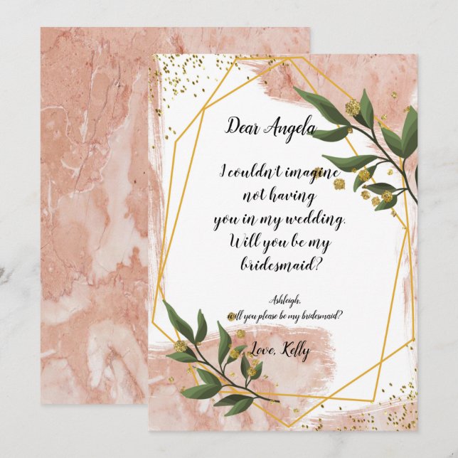 Invitation L'ivoire de cadre d'or moderne sera ma servante d' (Devant / Derrière)