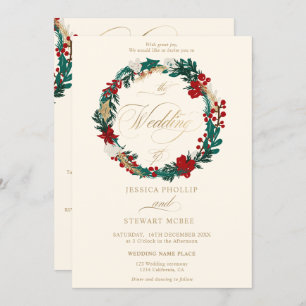 Invitation L'ivoire d'or d'hiver tout en un mariage de callig