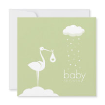 Livraison de la cigogne Baby shower neutre