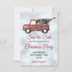 Invitation Livraison de petit camion rouge Noël Enregistrer l