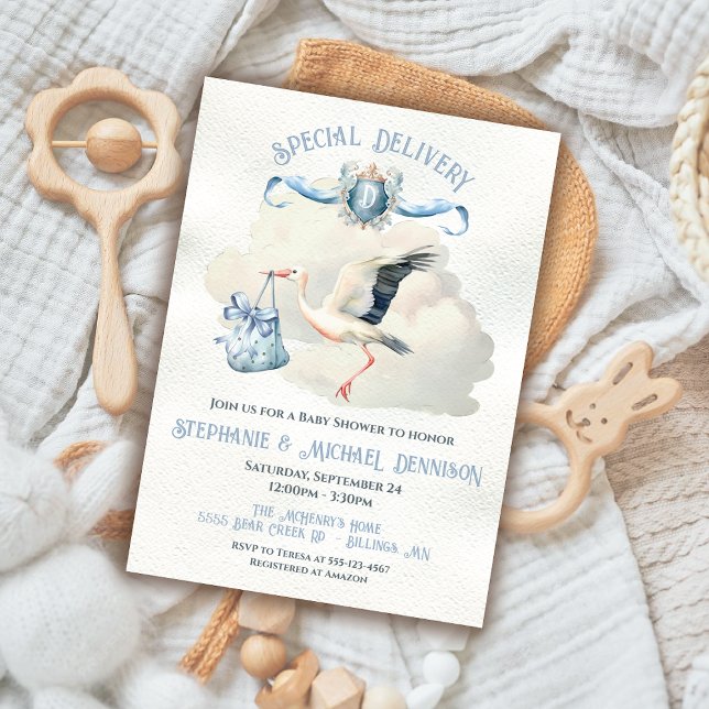 Invitation Livraison spéciale Baby shower de cire (Créateur téléchargé)