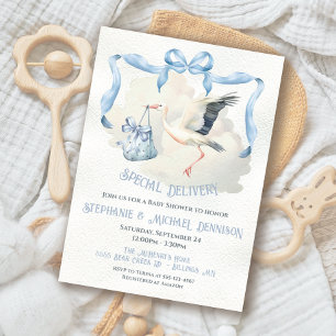 Invitation Livraison spéciale de la boîte à ruban de Baby sho