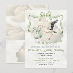 Invitation Livraison spéciale de la boîte à ruban de Baby sho