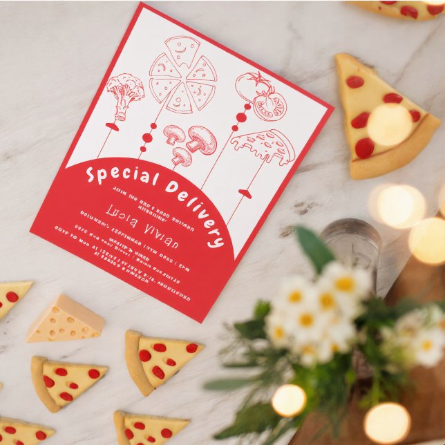 Invitation Livraison spéciale de pizza Baby Shower (Créateur téléchargé)