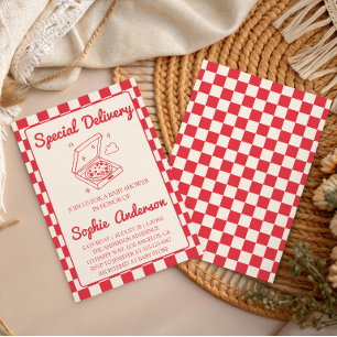Invitation Livraison Spéciale Gâteau de Baby Shower Pizza