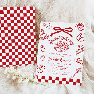 Invitation Livraison spéciale Nœud fantaisiste Fête de bébé P