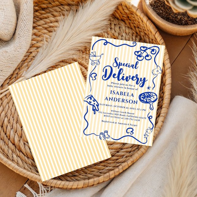 Invitation Livraison spéciale Pizza doodle Baby Shower  (Créateur téléchargé)