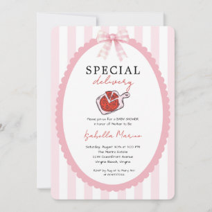 Invitation Livraison Spéciale Pizza Tout en Un Baby Shower