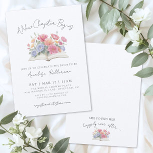 Invitation Livre Aquarelle Fleurs Baby Shower Mariage