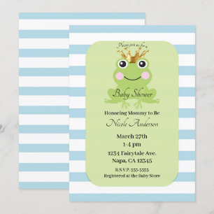 Invitation Livre bleu Conte de fée Grenouille Baby shower Pri