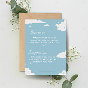 Invitation Livre bleu et couches pour baby shower bébé garçon