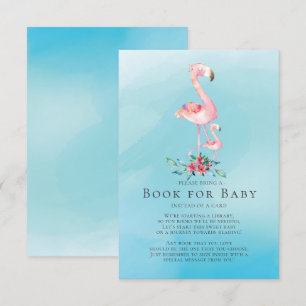 Invitation Livre de Baby shower de Flamant rose rose pour la 