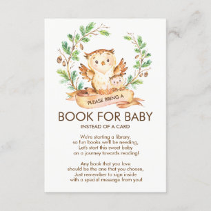 Invitation Livre de Baby shower de la Chouette des bois pour 