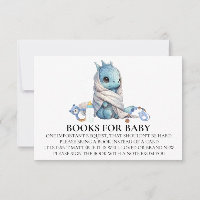 Invitation Livre de Baby shower Dragon pour bébé (Devant)