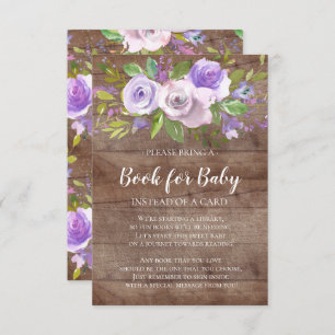 Invitation Livre de Baby shower floral de lavande rustique po