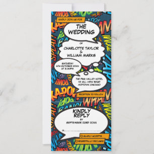 Invitation Livre de Bande Dessinée de Mariage Moderne et Amus