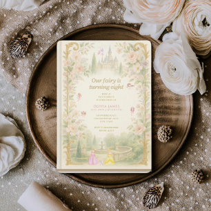 Invitation Livre de contes, fée d'abord, conte de fées pour 8