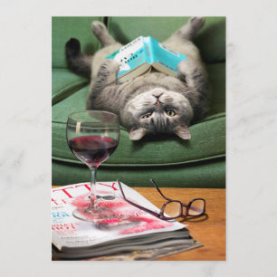 Invitation Livre de lecture des chats vers le bas