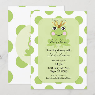 Invitation Livre d'histoire Conte de fée Grenouille Baby show