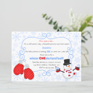 Invitation Livre d'histoire Hiver Onederland Ball Anniversair