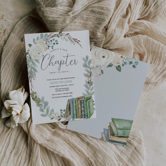 Invitation Livre d'histoire Thème Livre genre Baby shower his (Créateur téléchargé)