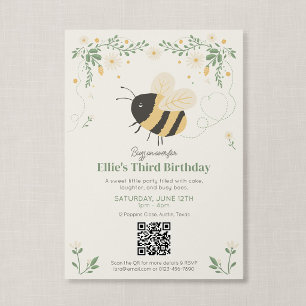 Invitation Livre d'histoires de code QR Abeille à miel Enfant