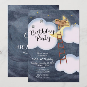 Invitation Livre d'histoires de fête d'anniversaire Comptine 