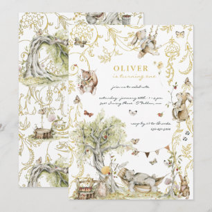 Invitation Livre d'histoires Fête d'anniversaire dans la fo