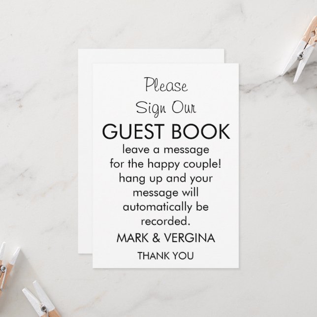 Invitation Livre d'invité mariage Audio (Devant/Arrière en situation)