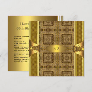 Invitation Livre d'or antique 3 Hommes 60 ans Fête d'annivers
