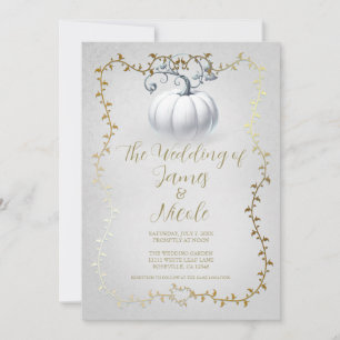Invitation Livre d'or et livre blanc Mariage Citrouille blanc