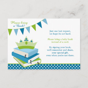 Invitation Livre du Baby shower de Bunting Little Prince Polk