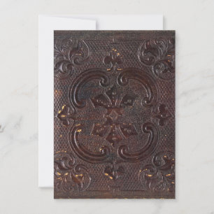 Invitation Livre en cuir ancien déchu