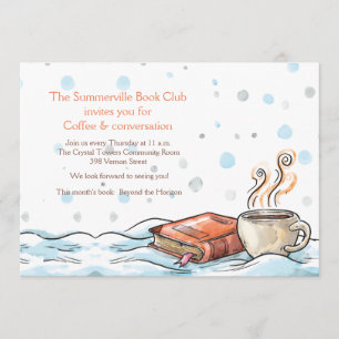 Invitation Livre et tasse d'invitation de café