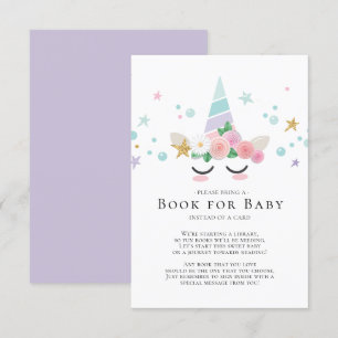 Invitation Livre magique de baby shower de licorne pour la