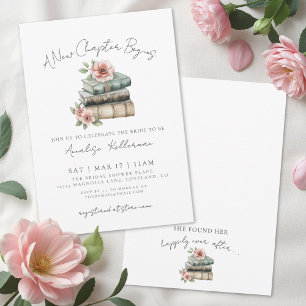 Invitation Livre Nouveau Chapitre Fête de Mariage Florale