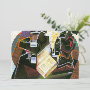 Invitation Livre, Pipe et lunettes, Juan Gris, Cubisme Vintag