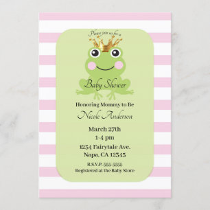 Invitation Livre rose Conte de fée Conte de grenouille Baby s