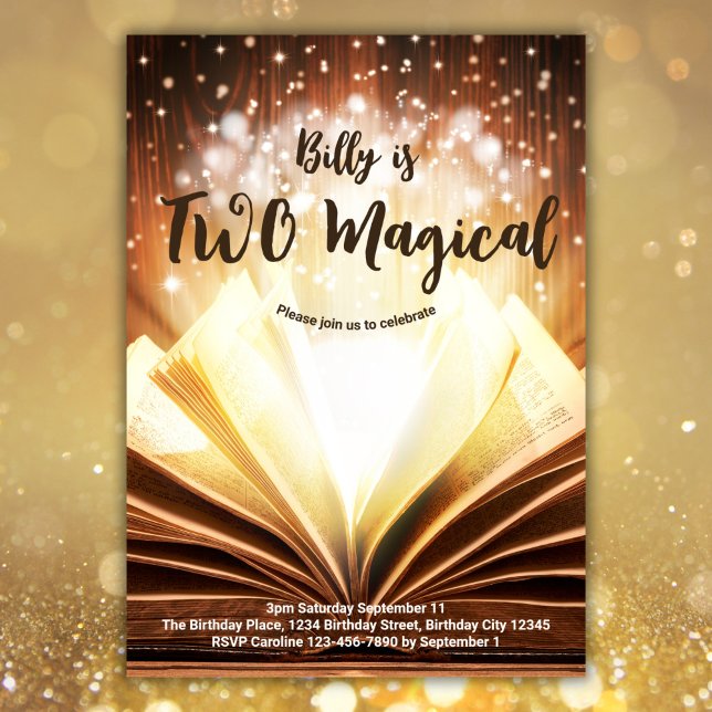 Invitation Livre sur mesure Deux magiques 2e anniversaire (Créateur téléchargé)