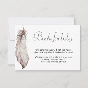 Invitation Livres à plumes de couleur pastel pour bébé de gen