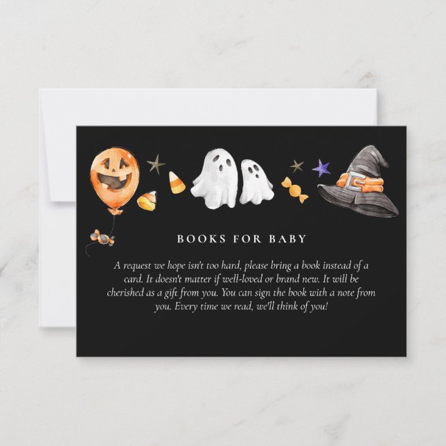 Invitation Livres baby showers pour bébé Halloween Noir (Devant)
