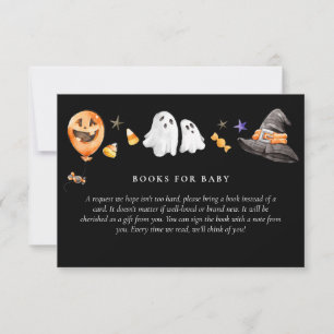 Invitation Livres baby showers pour bébé Halloween Noir